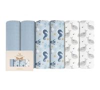Yoofoss Lot de 6 Langes Bébé en Mousseline de Coton et Bambou Carrés de Mousseline 70x70 cm Langes Enveloppante, Couverture emmaillotage, Bavoir pour Nouveaux-nés Fille et Garçon