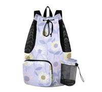 Yoogain Blu Ray Sac à dos de randonnée avec cordon de serrage et porte-bouteille d'eau Violet pastel Séparation humide et sec