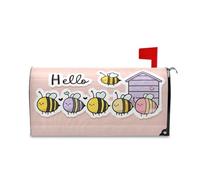 Yoogain Couverture de boîte aux lettres décorative avec motif abeilles mignonnes Hello pour Thanksgiving Fun Automne Couverture magnétique de taille standard pour buzon