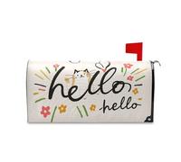 Yoogain Couverture de boîte aux lettres décorative minimaliste Hello Cat de dessin animé pour le jour commémoratif de la St Patrick - Couverture de taille standard pour buzon