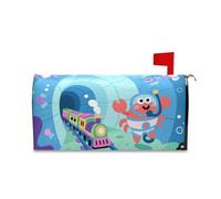 Yoogain Couverture de boîte aux lettres magnétique décorative bleue motif train sous-marin dessin animé pour Halloween, Thanksgiving, taille standard, Caja de correos