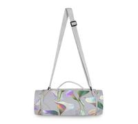 Yoogain Couverture de camping ronde - Convient à 2 adultes, accessoires d'été - Couverture de camping pliable pour le printemps et l'été, 147,3 cm (hologramme lys calla sauvage argenté)