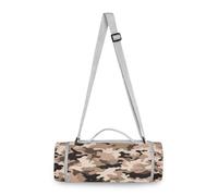 Yoogain Couverture de plage ronde - Convient à 2 adultes - Accessoires d'été - Couverture de pique-nique imperméable double couche - Anti-sable - 147,3 cm (camouflage argile rose)