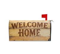 Yoogain Couverture décorative de boîte aux lettres Welcome Home - Motif vieux bois - Pour la Saint-Valentin, Noël - Magnétique - Taille standard