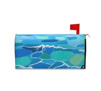 Yoogain Couverture décorative minimaliste pour boîte aux lettres Patrick - Motif vague bleue - Pierre abstraite - Pour la Saint-Valentin - Taille standard