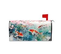 Yoogain Couverture décorative pour boîte aux lettres de Saint-Valentin Motif poisson kois chinois aquarelle Taille standard