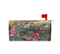 Yoogain Couvertures de boîte aux lettres décoratives colorées avec fleurs sauvages printanières pour Thanksgiving, mignon, Nouvel An, couverture de taille standard pour buzon