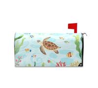 Yoogain Couvertures de boîte aux lettres décoratives pour enfants style aquarelle tortue animal poisson pour l'été amusant St Patrick couvertures de boîte aux lettres taille standard couverture para