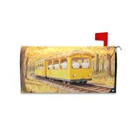 Yoogain Couvertures de boîte aux lettres magnétiques décoratives pour le jour du Souvenir - Motif petit train jaune - Taille standard