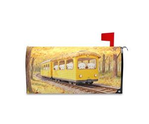 Yoogain Couvertures de boîte aux lettres magnétiques décoratives pour le jour du Souvenir - Motif petit train jaune - Taille standard