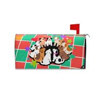 Yoogain Couvertures de boîte aux lettres magnétiques décoratives pour l'hiver - Motif chiens heureux - Taille standard