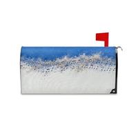 Yoogain Couvertures de boîte aux lettres magnétiques décoratives rétro bleues et blanches pour la Saint-Valentin, couverture de boîte aux lettres d'automne Taille standard pour buzon