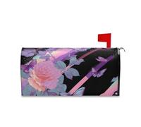 Yoogain Couvertures de boîte aux lettres magnétiques roses et noires style vague vapeur papillon pour la Saint-Valentin amusante couverture d'hiver taille standard couverture para buzon