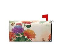 Yoogain Couvertures magnétiques de boîte aux lettres de style chinois Chrysanthème Papillons Orange Pour Pâques Amusant Été Boîtes aux lettres Couvertures magnétiques Taille standard Caja de correos