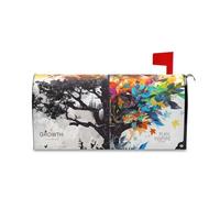 Yoogain Couvertures magnétiques décoratives noires pour boîte aux lettres - Motif arbres colorés - Pour printemps - Saint-Valentin - Taille standard - Caja de correos