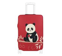 Yoogain Crazy Ranch Panda Cherry Housse de protection élastique pour valise de 45,7 à 81,3 cm, Crazy Ranch Panda Rouge cerise, M 22-24 in
