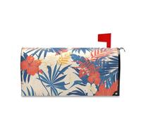 Yoogain Enveloppes de boîte aux lettres décoratives de style tropical avec fleurs rouges et feuilles bleu marine pour le printemps, taille standard, taille standard