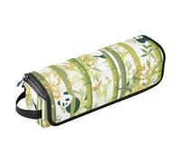 Yoogain Étui de voyage 2 en 1 pour fer à friser avec tapis résistant à la chaleur et à la poussière pour fer à lisser, fer à friser, panda vert, panda vert dessin animé artistique, 1 Size