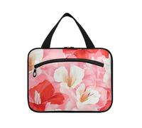 Yoogain Gladiolus Trousse à pharmacie à suspendre avec crochet, trousse de maquillage extensible pour accessoires de voyage pour femme, Glaïeul art français, Large
