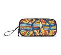 Yoogain Grande trousse à crayons personnalisable en nylon avec motif abstrait du grand moulin à vent pour adolescentes filles papeterie scolaire pour école homme