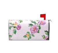 Yoogain HDrawn Roses Peach Couverture décorative pour boîte aux lettres d'été Amusant Pâques Couvertures magnétiques Taille standard Caja de correos
