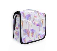 Yoogain Hologram Wild Calla Lily Grande trousse de toilette de voyage avec crochet de suspension Sac fourre-tout Essentials avec compartiments et poignée