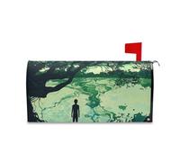 Yoogain Housse de boîte aux lettres décorative Green Lake Tree Art pour Halloween, motif patrick, taille standard, couverture pour buzon
