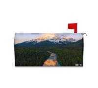 Yoogain Housse de boîte aux lettres magnétique décorative avec paysage de montagne enneigée pour la Saint-Valentin, Patrick, taille standard