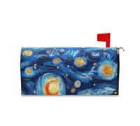 Yoogain Housse de boîte aux lettres magnétique décorative bleu et jaune ciel étoilé pour l'été - Couverture de boîte aux lettres unique de la Saint-Patrick - Taille standard