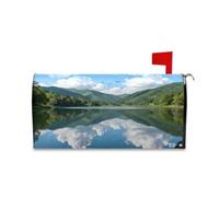 Yoogain Housse de boîte aux lettres magnétique décorative pour Saint-Valentin, motif paysage de lac montagnard, couverture de boîte aux lettres d'automne unique, taille standard pour buzon