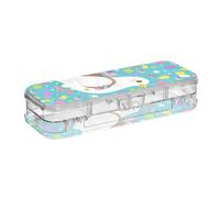 Yoogain Independence Day Pigeon Boîte à crayons en plastique transparent à double étage pour papeterie avec couvercle hermétique Blanc