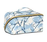 Yoogain Jon Klassen Trousse à cosmétiques de voyage avec séparateurs Motif camouflage Bleu ciel
