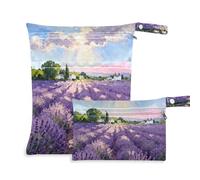 Yoogain Lot de 2 sacs de costume étanches pour bébés avec poignées pour le voyage (lavande Summer Provence)