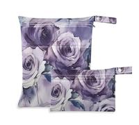 Yoogain Lot de 2 sacs étanches pour bébé avec poignées pour la garderie (lavande gouache rose)