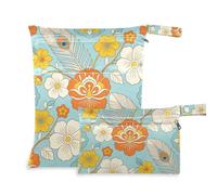 Yoogain Lot de 2 sacs étanches réutilisables pour le voyage avec poignées pour le yoga (Cinco De Mayo Summer Pastel)