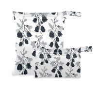 Yoogain Lot de 2 sacs humides réutilisables pour bébés avec poignées pour le yoga (silhouette rétro de Canterbury Bells Noir)