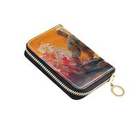 Yoogain Ludique Teckel Dog Skateboard Retro Street Style Cuir Petit Portefeuille Femme avec 9 emplacements pour cartes RFID Blocage Carte de crédit Homme avec fermeture éclair
