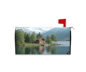 Yoogain Mountain Grove Couverture magnétique décorative pour boîte aux lettres de Noël Motif paysage de maison du lac Taille standard Caja de correos