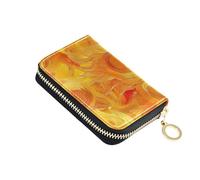 Yoogain Orange Burning Sun Portefeuille en cuir pour homme avec 9 emplacements pour cartes RFID avec fermeture éclair