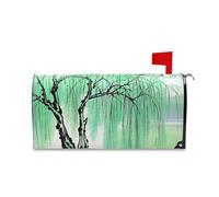 Yoogain Peinture à l'encre chinoise Art Arbre décoratif Couvertures de boîte aux lettres magnétique standard pour l'été Fun Pâques Boîte aux lettres magnétique Taille standard Couverture para buzon