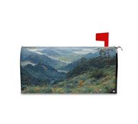 Yoogain Peinture chinoise Printemps Paysage de campagne Couverture de boîte aux lettres décorative pour Mardi Fun Happy New Year Couverture de boîte aux lettres Taille standard Couverture pour buzon