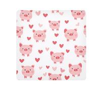 Yoogain Personnalisable Happy Valentine's Day Cartoon Pig White Makeup Travel Case Cloth Magic Auto-adhésif Voyage Bag Organizer Wrap 21.7 X 21.7 Wrapper Makeup For Women, Happy Valentine's Day dessin