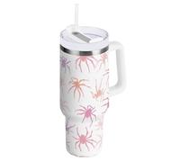 Yoogain Pink Spider Insect Gobelet sous vide de 1200 ml avec bouteille d'eau à rabat résistante aux fuites à large goulot pour la maison, le bureau ou la voiture