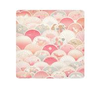 Yoogain Pochettes personnalisables festonnées Peach GoldCosmetics pour objectif d'appareil photo en tissu auto-adhésif 21,7 x 21,7 cm pour articles de toilette, Pêche Saint-Jacques Doré, 21.7x21.7in