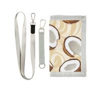 Yoogain Portefeuille à trois volets marron noix de coco pastel pour homme, cadeaux pour jeunes cartes tendance pour homme avec cordon, Marron pastel noix de coco, 1 size, Tendance