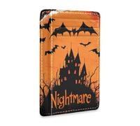 Yoogain Portefeuille fin en cuir avec motif chauve-souris noire de cauchemar d'Halloween pour femme et homme avec pince à billets bloquant RFID