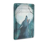 Yoogain Portefeuille fin en cuir safari loup-garou pleine lune pour homme avec pince à billets bloquant RFID pour homme et femme