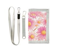 Yoogain Portefeuille minimaliste avec cordon pour cartes et espèces pour femme Motif échinacée, dessin animé échinacée pêche or, 1 size, Tendance