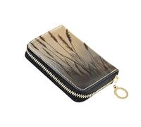 Yoogain Reed Silence Minimal Art Petit portefeuille en cuir pour cartes de crédit avec 9 emplacements pour cartes RFID pour homme avec fermeture éclair
