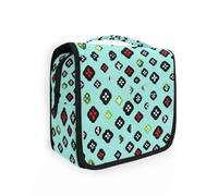 Yoogain Sac à médicaments avec crochet de suspension - Imperméable - Vert, motif jeux de société - Bleu